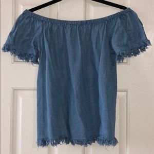 Denim off the shoulder top